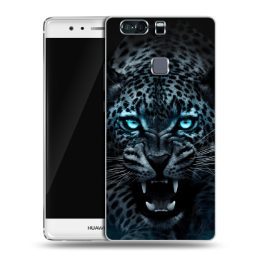 Пластиковый чехол на Huawei P9 Plus с принтом Темный леопард