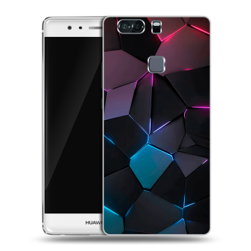 Пластиковый чехол на Huawei P9 Plus с принтом Геометрия неона