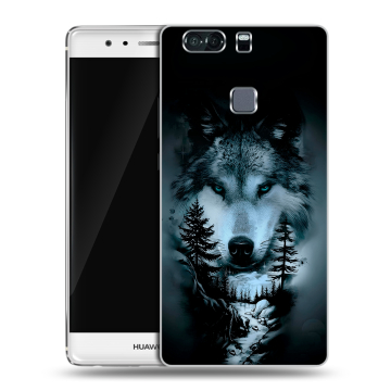 Пластиковый чехол на Huawei P9 Plus с принтом Лесной волк