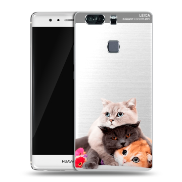 Пластиковый чехол на Huawei P9 Plus с принтом Кошки Пластиковый чехол на Huawei P9 Plus с принтом Кошки