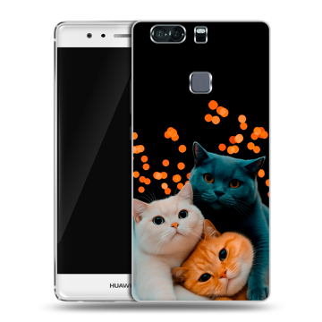 Пластиковый чехол на Huawei P9 Plus с принтом Кошки