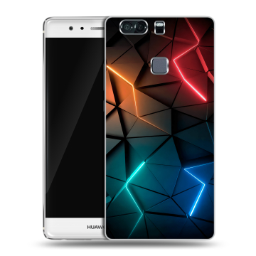 Пластиковый чехол на Huawei P9 Plus с принтом Абстракция неон Пластиковый чехол на Huawei P9 Plus с принтом Абстракция неон