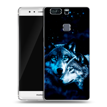 Пластиковый чехол на Huawei P9 Plus с принтом Волки