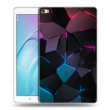Силиконовый чехол на планшета Huawei MediaPad T2 10.0 Pro с принтом Геометрия неона