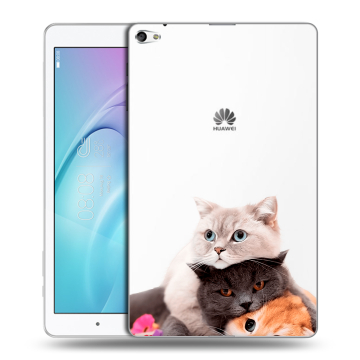Силиконовый чехол на планшета Huawei MediaPad T2 10.0 Pro с принтом Кошки