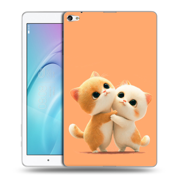 Силиконовый чехол на планшета Huawei MediaPad T2 10.0 Pro с принтом Милые котики