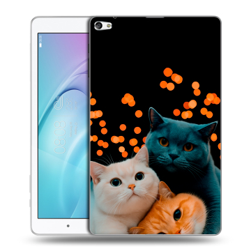 Силиконовый чехол на планшета Huawei MediaPad T2 10.0 Pro с принтом Кошки