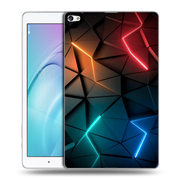 Силиконовый чехол на планшета Huawei MediaPad T2 10.0 Pro с принтом Абстракция неон