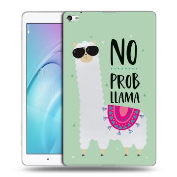 Силиконовый чехол на планшета Huawei MediaPad T2 10.0 Pro с принтом Лама