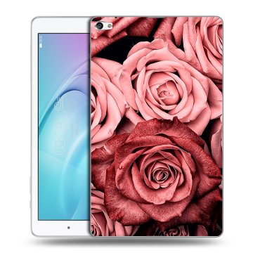 Силиконовый чехол на планшета Huawei MediaPad T2 10.0 Pro с принтом Цветы розы