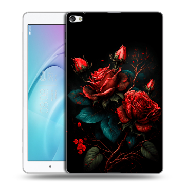Силиконовый чехол на Huawei MediaPad T2 10.0 Pro с принтом Розы красные