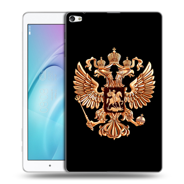 Силиконовый чехол на Huawei MediaPad T2 10.0 Pro с принтом Герб России золотой