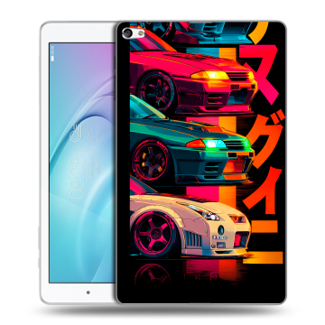 Силиконовый чехол на Huawei MediaPad T2 10.0 Pro с принтом Гоночные машины