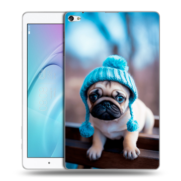 Силиконовый чехол на Huawei MediaPad T2 10.0 Pro с принтом Мопс в шапке Силиконовый чехол на Huawei MediaPad T2 10.0 Pro с принтом Мопс в шапке
