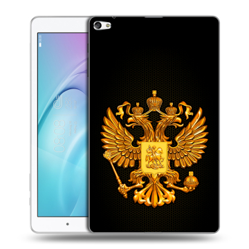 Силиконовый чехол на Huawei MediaPad T2 10.0 Pro с принтом Герб России желтый