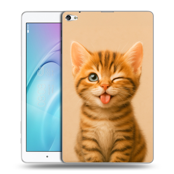 Силиконовый чехол на Huawei MediaPad T2 10.0 Pro с принтом котенок