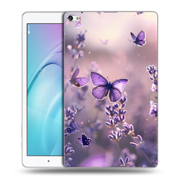 Силиконовый чехол на Huawei MediaPad T2 10.0 Pro с принтом бабочки и лаванда