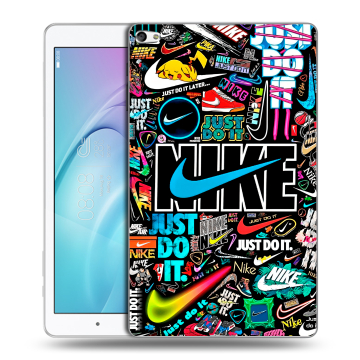 Силиконовый чехол на Huawei MediaPad T2 10.0 Pro с принтом найк nike черный