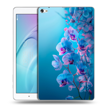 Силиконовый чехол на Huawei MediaPad T2 10.0 Pro с принтом голубые орхидеи Силиконовый чехол на Huawei MediaPad T2 10.0 Pro с принтом голубые орхидеи