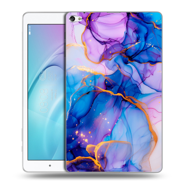 Силиконовый чехол на Huawei MediaPad T2 10.0 Pro с принтом синий мрамор Силиконовый чехол на Huawei MediaPad T2 10.0 Pro с принтом синий мрамор