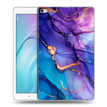 Силиконовый чехол на Huawei MediaPad T2 10.0 Pro с принтом синий мрамор Силиконовый чехол на Huawei MediaPad T2 10.0 Pro с принтом синий мрамор