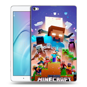 Силиконовый чехол на Huawei MediaPad T2 10.0 Pro с принтом Майнкрафт Minecraft