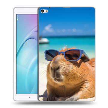 Силиконовый чехол на Huawei MediaPad T2 10.0 Pro с принтом Капибара