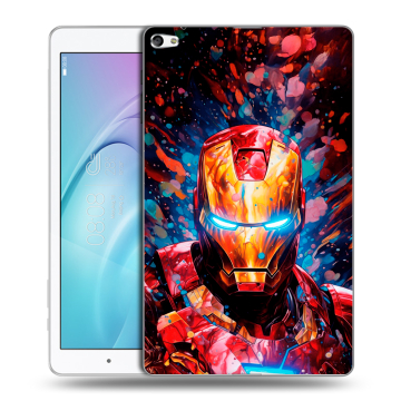 Силиконовый чехол на Huawei MediaPad T2 10.0 Pro с принтом Железный человек Ironman