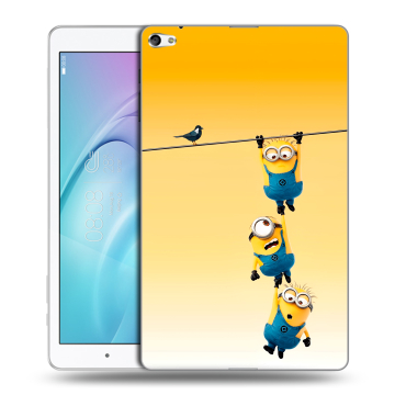 Силиконовый чехол на Huawei MediaPad T2 10.0 Pro с принтом Миньоны
