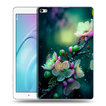 Силиконовый чехол на Huawei MediaPad T2 10.0 Pro с принтом Цветы и мрамор Силиконовый чехол на Huawei MediaPad T2 10.0 Pro с принтом Цветы и мрамор