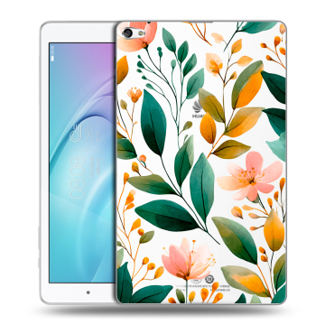 Силиконовый чехол на Huawei MediaPad T2 10.0 Pro с принтом Цветы паттерн