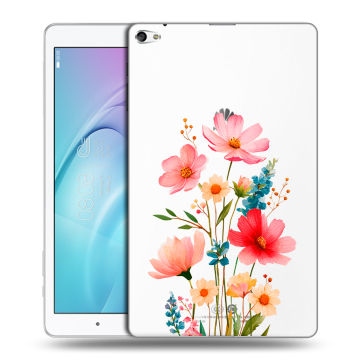 Силиконовый чехол на Huawei MediaPad T2 10.0 Pro с принтом Цветы