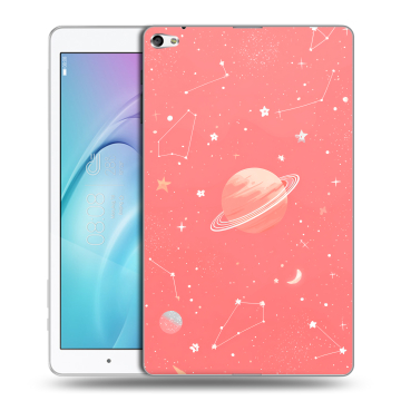 Силиконовый чехол на Huawei MediaPad T2 10.0 Pro с принтом Розовый космос