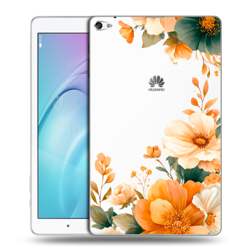 Силиконовый чехол на Huawei MediaPad T2 10.0 Pro с принтом Цветы принт