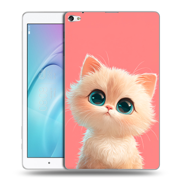 Силиконовый чехол на Huawei MediaPad T2 10.0 Pro с принтом Розовый котенок