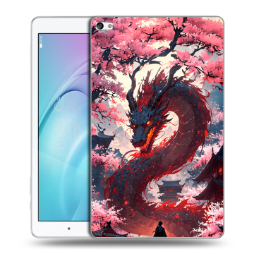 Силиконовый чехол на Huawei MediaPad T2 10.0 Pro с принтом Дракон Японский