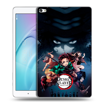 Силиконовый чехол на Huawei MediaPad T2 10.0 Pro с принтом Demon Slayer Клинок рассекающий демонов