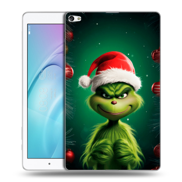 Силиконовый чехол на Huawei MediaPad T2 10.0 Pro с принтом Гринч Новый год Рождество