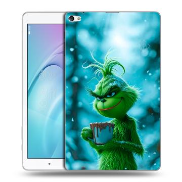 Силиконовый чехол на Huawei MediaPad T2 10.0 Pro с принтом Новый год гринч