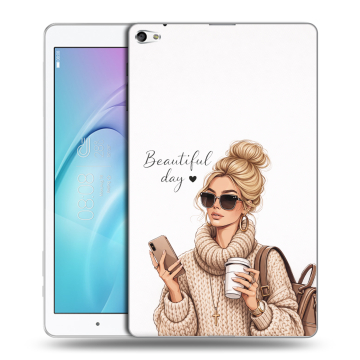 Силиконовый чехол на Huawei MediaPad T2 10.0 Pro с принтом женский