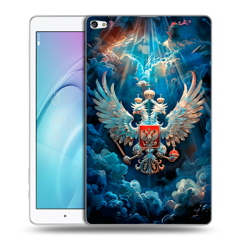 Силиконовый чехол на Huawei MediaPad T2 10.0 Pro с принтом Герб флаг России Силиконовый чехол на Huawei MediaPad T2 10.0 Pro с принтом Герб флаг России
