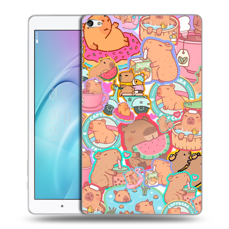 Силиконовый чехол на Huawei MediaPad T2 10.0 Pro с принтом капибары Силиконовый чехол на Huawei MediaPad T2 10.0 Pro с принтом капибары