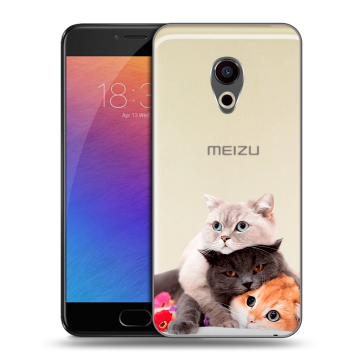 Пластиковый чехол на Meizu Pro 6 с принтом Кошки