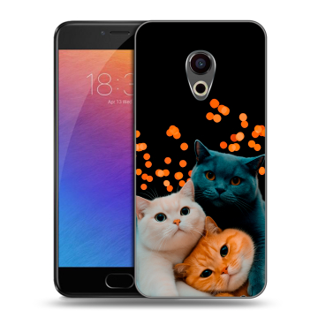 Пластиковый чехол на Meizu Pro 6 с принтом Кошки