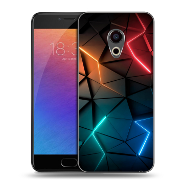 Пластиковый чехол на Meizu Pro 6 с принтом Абстракция неон