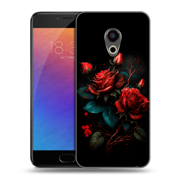 Пластиковый чехол на Meizu Pro 6 с принтом Розы красные