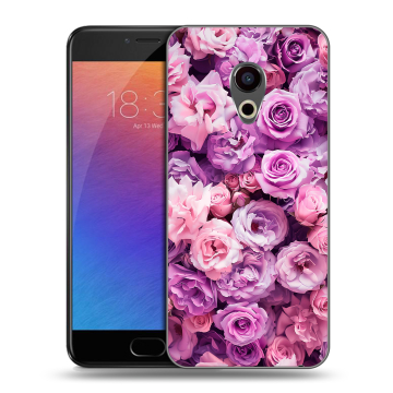 Пластиковый чехол на Meizu Pro 6 с принтом лавандовые розы