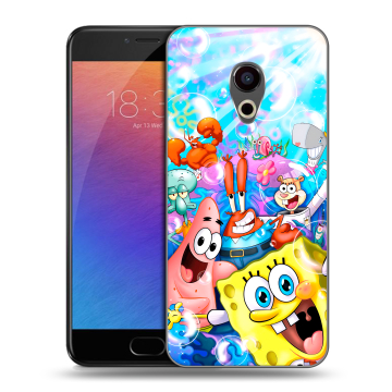 Пластиковый чехол на Meizu Pro 6 с принтом спанчбоб спанч боб