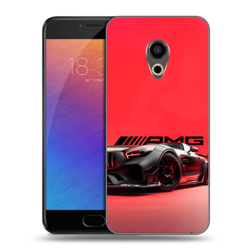 Пластиковый чехол на Meizu Pro 6 с принтом Мерседес Mercedes AMG