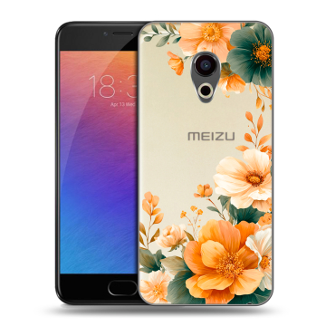 Пластиковый чехол на Meizu Pro 6 с принтом Цветы принт
